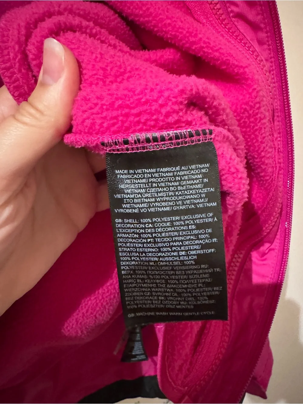 The North Face Hot Pink Fleece Jacket with Hood